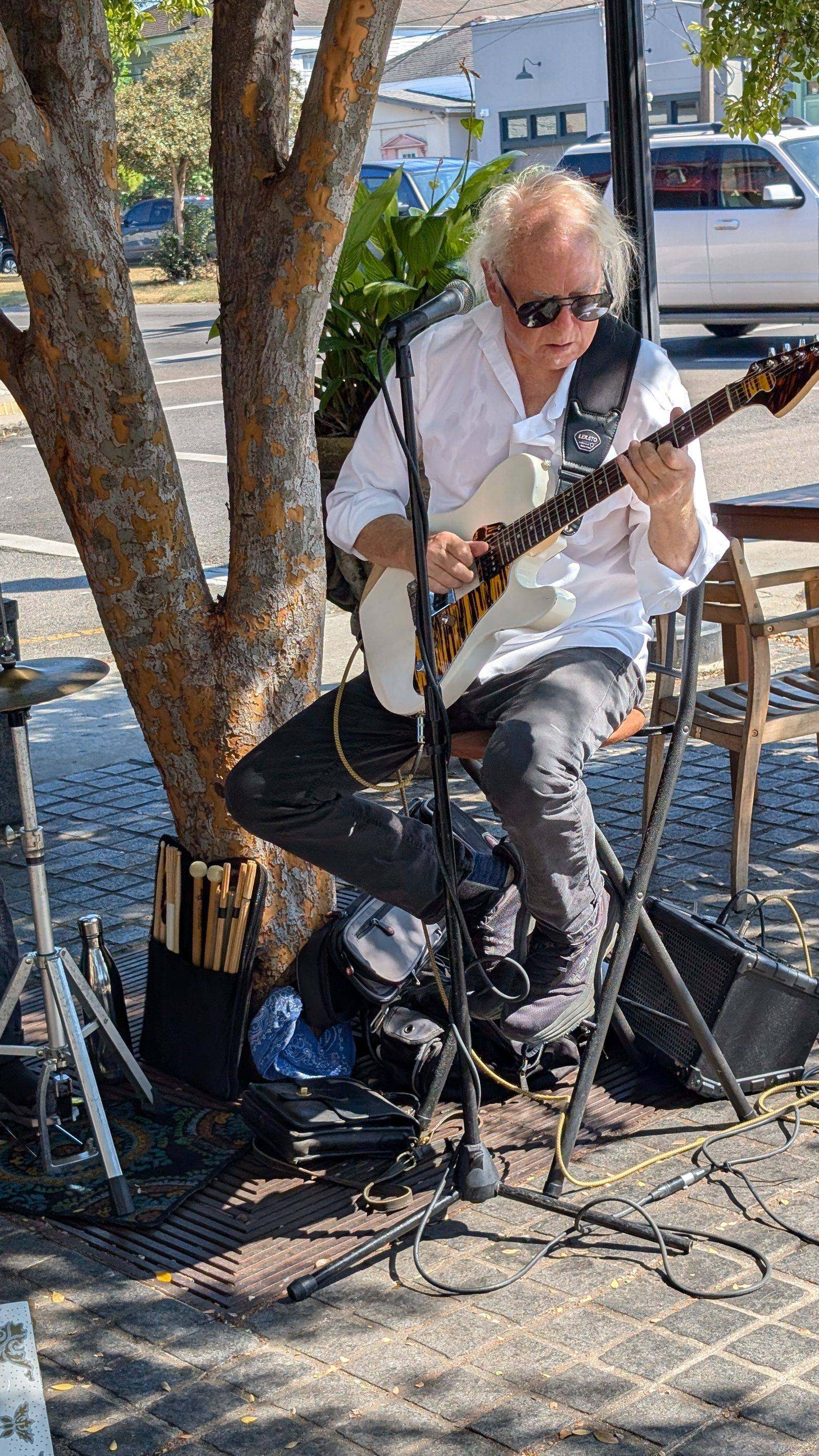 Live music on the patio at the 150th anniversary party